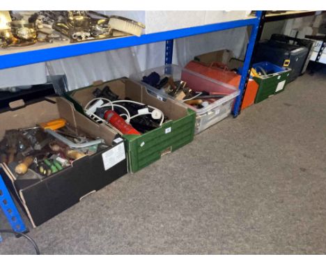 Collection of tools, step ladders, extending ladders, etc.