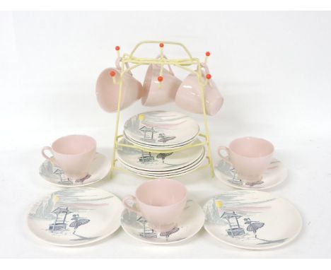 A retro 'Sol' pattern teaset, by J & G Meakin