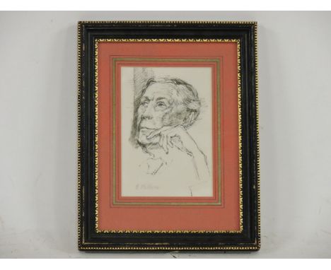 Eric Hebborn (1934-1936)PORTRAIT OF ANTHONY BLUNT, 1979Signed in pencil, pen and ink16.5 x 11.5cmProvenance:  Julian Hartnoll