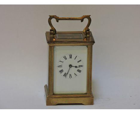 A 19th century brass carriage clock