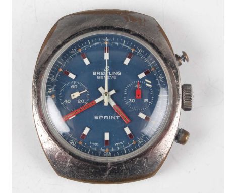 A Breitling Genève Sprint stainless steel backed tonneau cased gentleman's chronograph wristwatch, Ref.2051, circa 1970s, wit