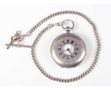 A silver half-hunting cased keywind gentleman's pocket watch, the gilt movement detailed 'Chas Frodsham Strand London 05660',