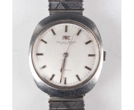 An IWC (International Watch Company) Automatic stainless steel cushion cased gentleman's wristwatch, circa 1960s, the signed 