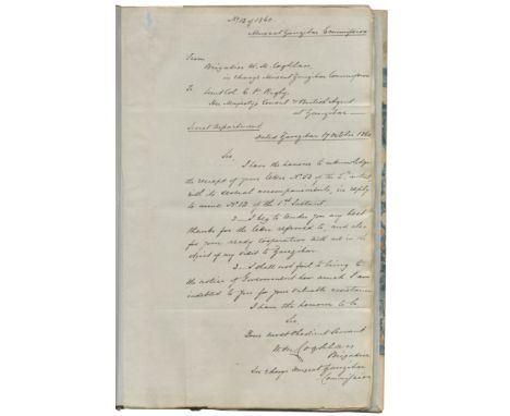 RIGBY (CHRISTOPHER PALMER)Album containing manuscript copy documents relating to appointments, promotions, correspondence wit