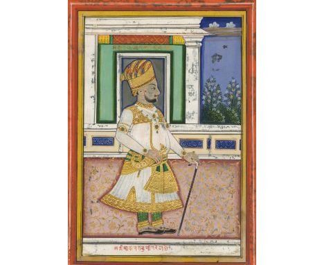 INDIA - MAHARAJA JAM VIBHAJI OF NAWANAGARPortrait of Maharaja Jam Vibhaji of Nawanagar (now Jamnagar, reigned 1852-95), from 