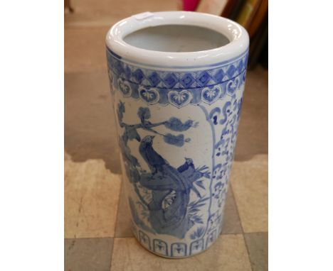 A Chinese blue and white porcelain stick stand 