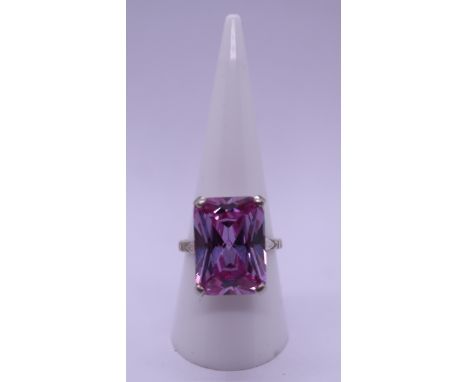 Silver amethyst ring - Size Q 