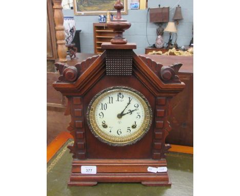 Late 19thC Ansonia wooden mantle clock 
