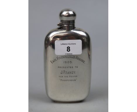 Hallmarked silver hip flask - Approx gross weight 134g 