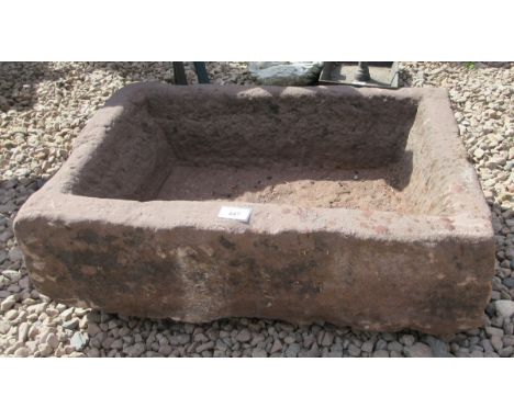 Stone trough planter - Approx W: 63cm&nbsp; D: 44cm&nbsp; H: 22cm