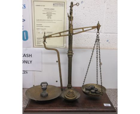 Brass scales and weights 