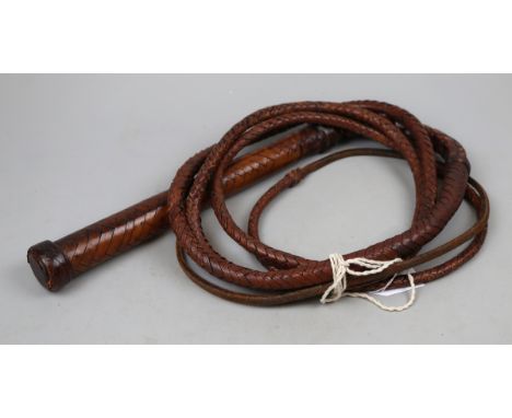 Full length leather bull whip 