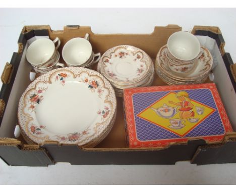 Masons Grosvenor pattern part tea and dinner service comprising six dinner plates, six dessert bowls, six teacups, six saucer