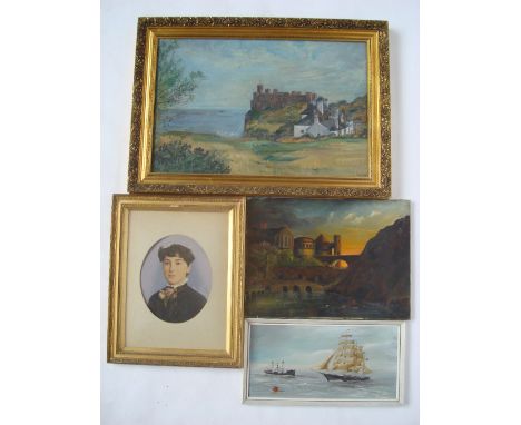 Colin Wright (20th Century).  Sail and Steam, oil on board, signed, together with landscape oil on canvas, a landscape, Kings