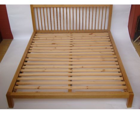 Habitat light oak Kingsize double bed frame. 