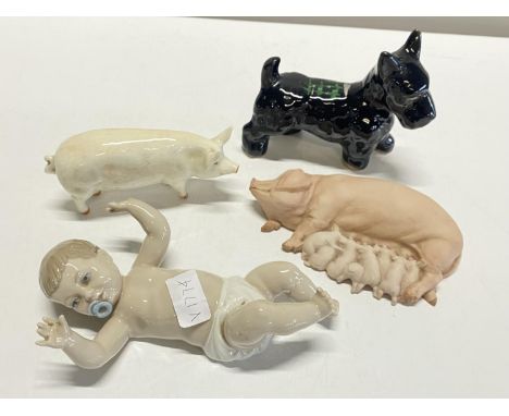 A selection of assorted ceramic figurines including Beswick
