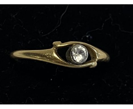 A 18ct gold and white stone ring 1.62g size N