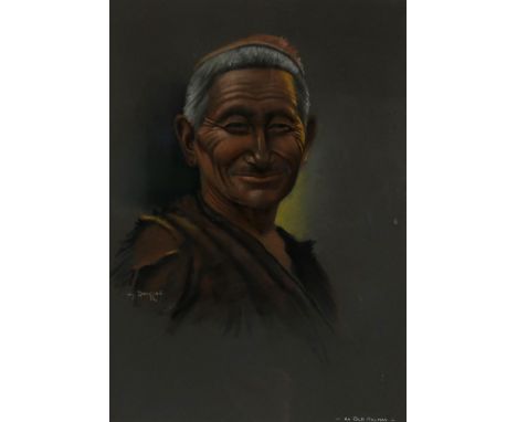 GORY DOUGLAS (INDIAN 1920-1976) A TIBETAN Pastel on paper, signed lower right, 34 x 24cm Together with a similar by the same 