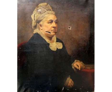 BRITISH SCHOOL&nbsp;Portrait of a Victorian lady seated, oilon canvas, 76 x 63cm Condition Report:Available upon request