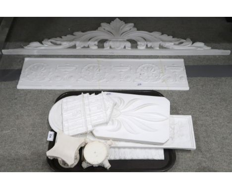 Assorted architectural plaster panels Condition Report:No condition report available.