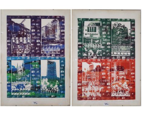CONTEMPORARY SCHOOL ARTIFICIAL DESTINATIONS Print multiple, indistinctly signed lower right, numbered 1/10, 58 x 41cm Togethe