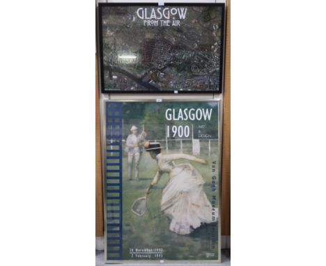 POSTER OF GLASGOW 1900 ART EXIBITION AT VAN GOGH MUSEUM, 116 x 82cm together with another poster GLASGOW FROM THE AIR, 58 x 8