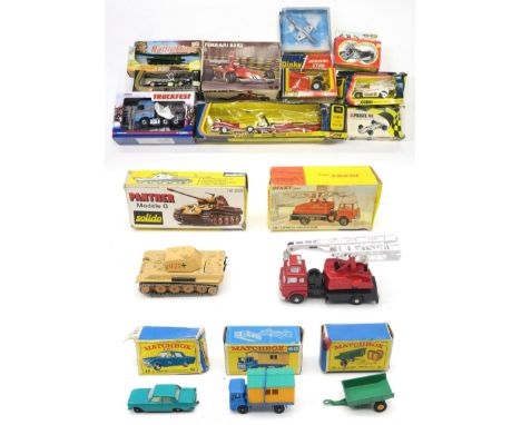 Mixed packaged vintage model vehicles, to include Dinky 970 Jones Fleetmaster Cantilever Crane and 430 Johnson 2 Ton Dumper, 