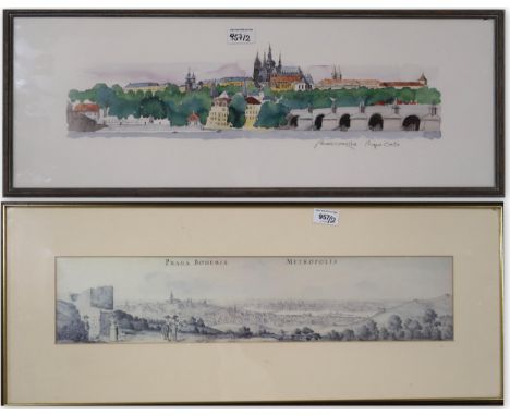 CONTINENTAL SCHOOL&nbsp; PRAGA BOHEMIAE METROPOLIS Print multiple, 13 x 59cm Together with a similar (2) Condition Report:Ava