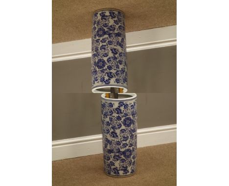 Blue and white oriental stick stand, United States Marines replica sword etc H45cm 
