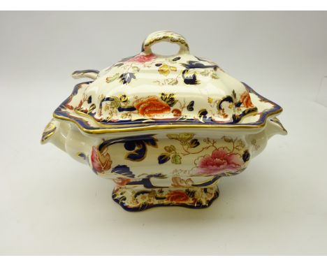 Mason's 'Mandalay' pattern lidded soup tureen and ladle, L30cm 