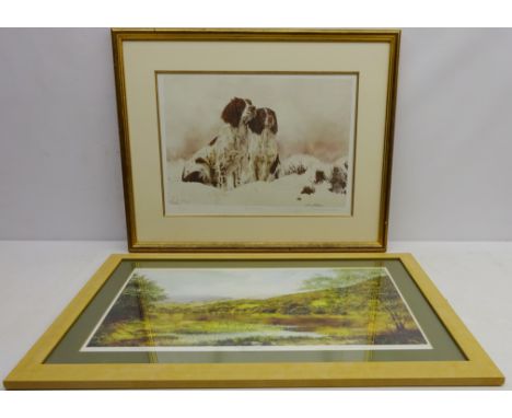 'Ever Ready' - Portrait of Spaniels, ltd.ed colour print No.50/495 signed by Debbie Gillingham with blind stamp 34cm x 48cm a