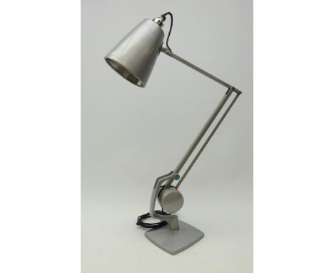 Simplus grey/ silver finish industrial desk lamp by Horstman, H86cm 