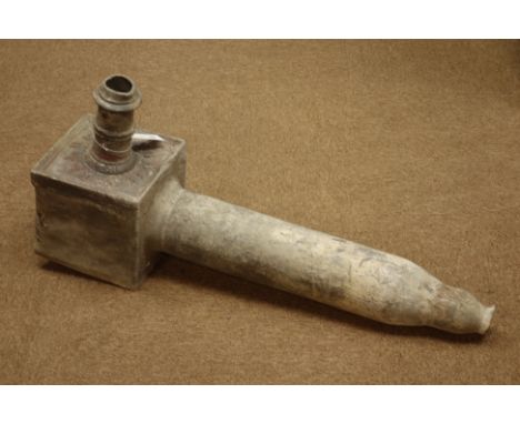 Early 19th century lead rain hopper down pipe marked 'R & J. Read, Malton', H81cm