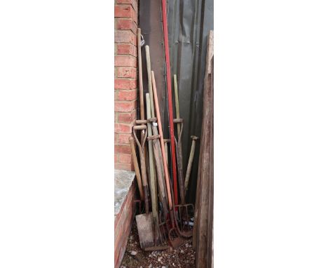 Collection of vintage garden tools 