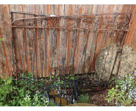 2 garden gates together with a metal wall hanging plant bracket &amp; a metal gate top 