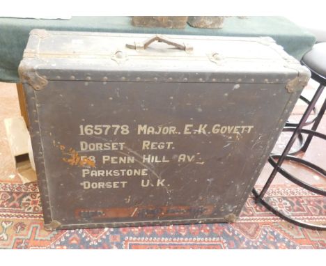 Army trunk marked 165778 Major. E. K. Govett 