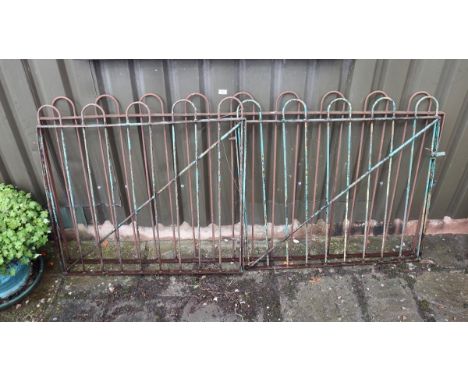 Section of metal fencing with gate