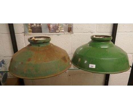 Pair of enamel light shades 