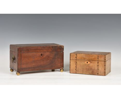 Antique tea caddy and work box for restoration. (2),  
