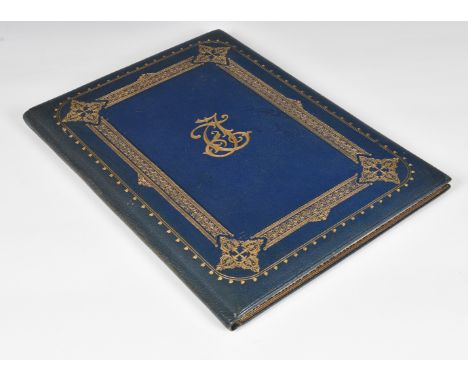 Caledonian Railway interest - A exceptionally fine tooled leather-bound illuminated album, the cover with the gilt monogram '