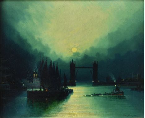 Harry Halsey Meegan (British, fl. 1907-1912), "The Gate of London, Tower Bridge", oil on board, signed and dated 1922, inscri