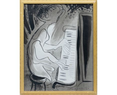 Jerzy Faczynski, (Polish b. 1917), A group of ten drawings and sketches on paper, including portraits, figural studies, abstr