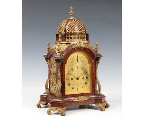 A fine William IV Ottoman style amboyna and ormolu English double fusee domed bracket or table clock, by Payne &amp; Co. of 1