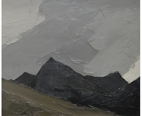 SIR KYFFIN WILLIAMS RA oil on canvas, painting on both sides - Snowdonia landscape & to the other portrait of schoolgirl in u