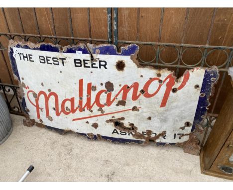 A BELIEVED ORIGINAL ENAMEL 'MALLANOP' SIGN 
