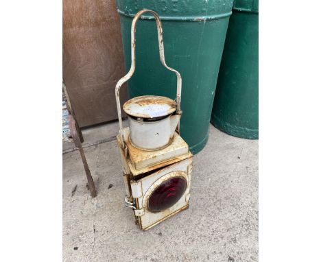 A VINTAGE RAILWAY LAMP 