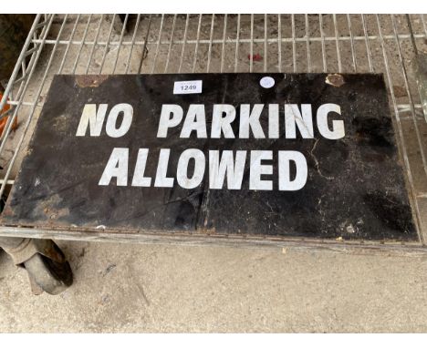 A VINTAGE ENAMEL 'NO PARKING' SIGN 