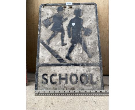 A VINTAGE ENAMEL SCHOOL CROSSING SIGN 