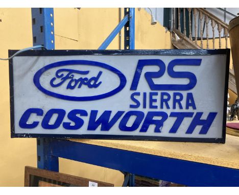 A FORD RS SIERRA COSWORTH ILLUMINATED LIGHT BOX SIGN 80CM X 33CM X 10CM 