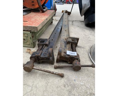 A PAIR OF LARGE SASH CLAMPS 